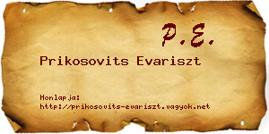 Prikosovits Evariszt névjegykártya